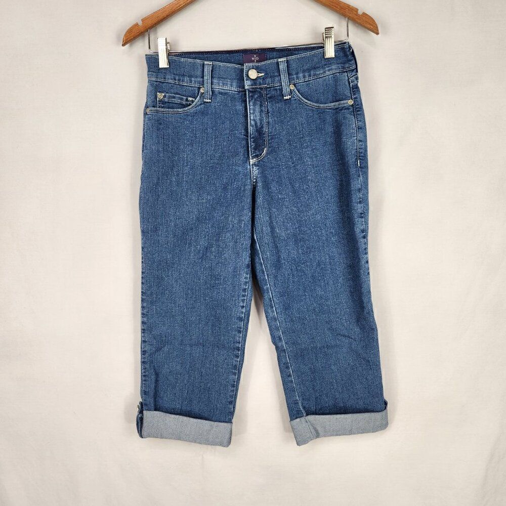 NYDJ  Wide Cuff Capri Jeans Women's Size 6P Cropped Denim Petite Pants
